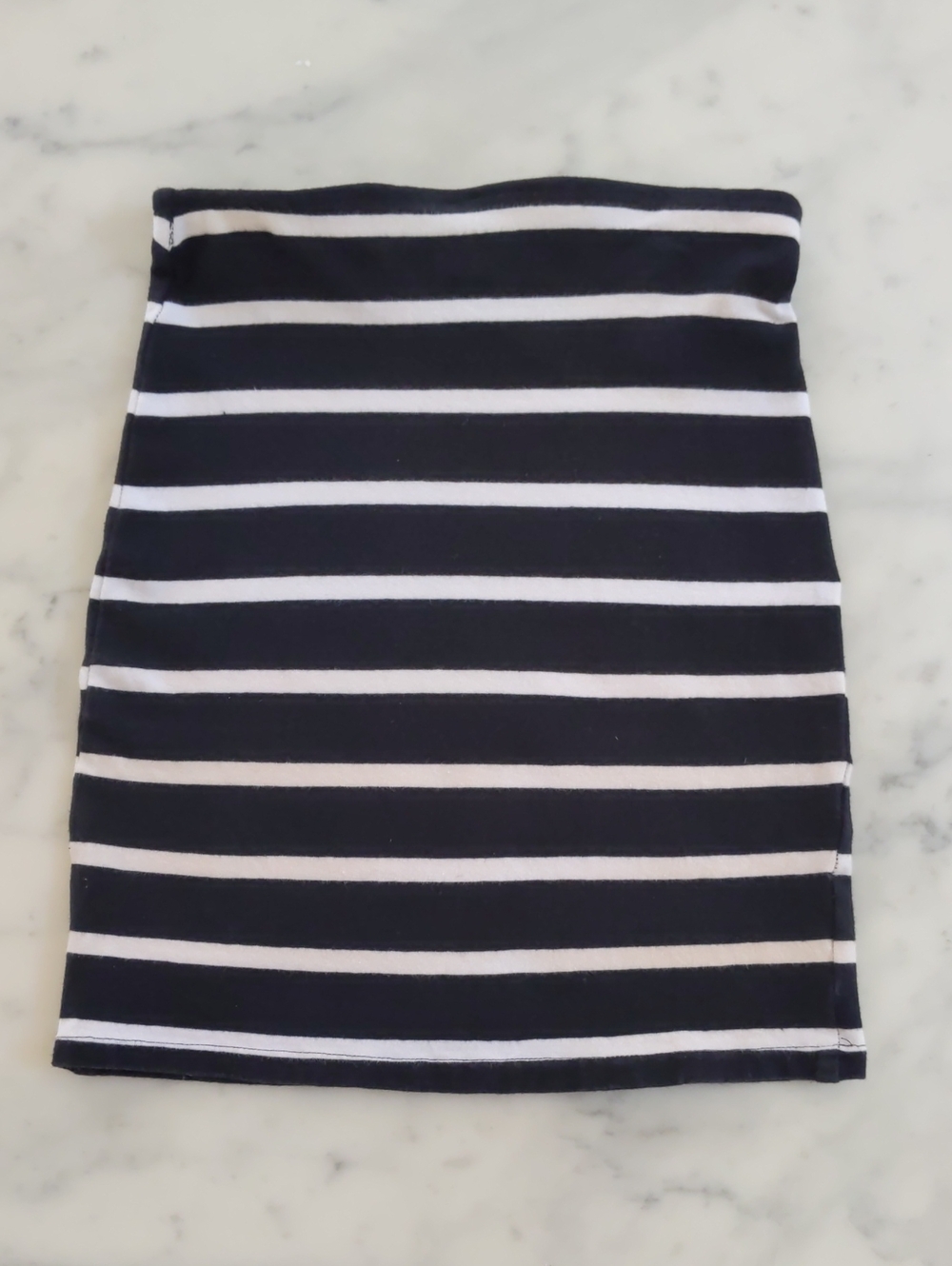 Vintage Express Striped Black and White Stretch Pencil Skirt.
